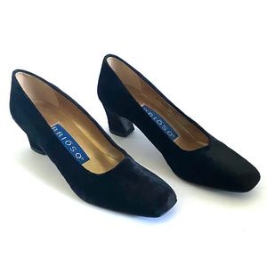 Brioso Vintage Black Velvet Heels 7.5